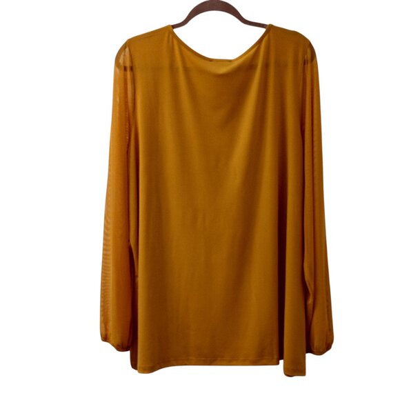 Antthony Originals: 2 pc. Mesh Knit Pant Set, Size 2XT, Mustard Yellow, Brown - Picture 3 of 12